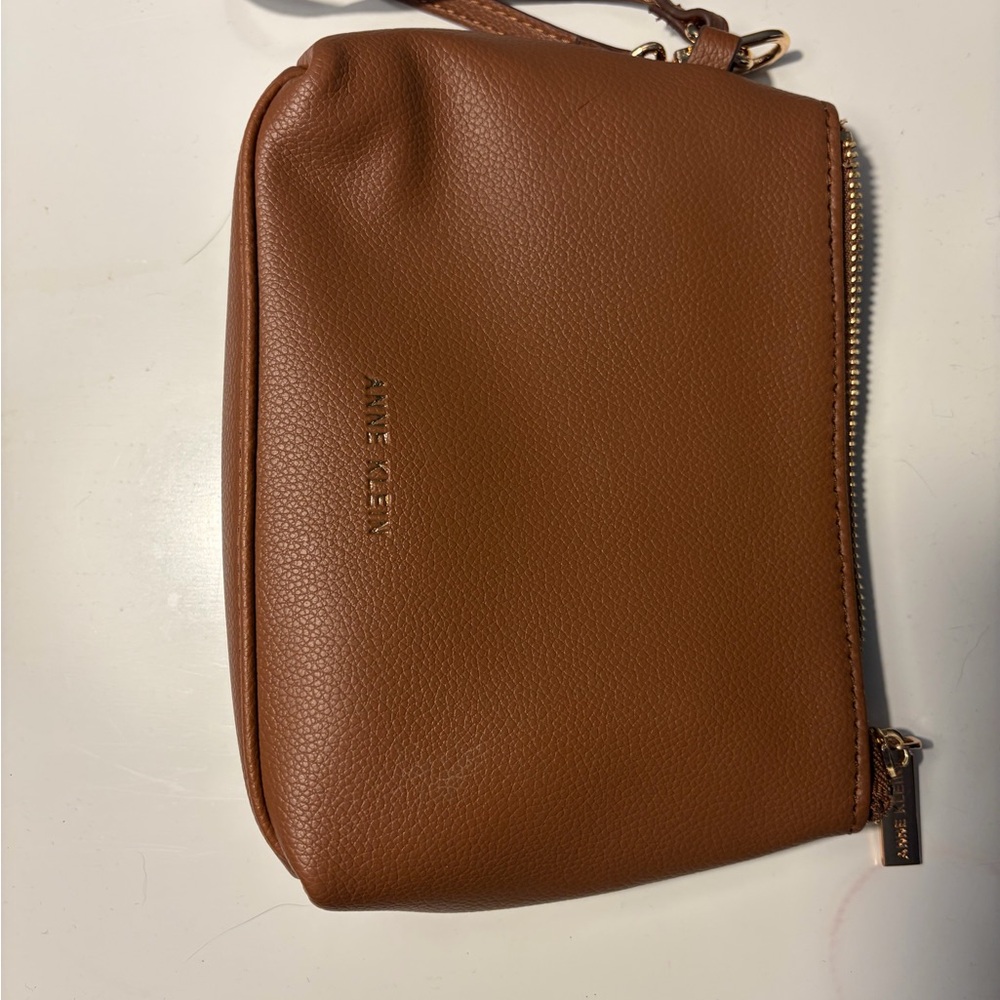 Anne Klein Tan Wristlet with Gold Accents